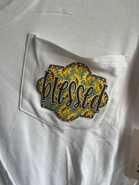 Pocket T Shirt Blessed Size Small