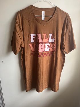 Fall Vibes Brown T Shirt Size Large