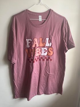 Fall Vibes Mauve T Shirt Size Large