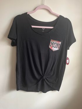Oversized, pre tied pocket t shirt with Baseball Mama Size XS